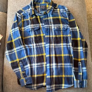 American Eagle Outfitters Blue and Yellow Plaid Shirt